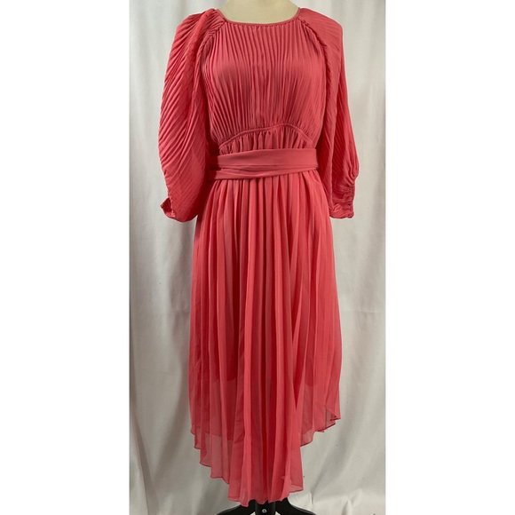 Women's NWT  Boohoo MATERNITY PLEATED PUFF SLEEVE MIDI DRESS    Size: 14 - Picture 1 of 15